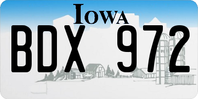 IA license plate BDX972