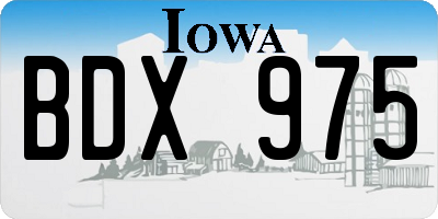 IA license plate BDX975