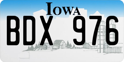 IA license plate BDX976