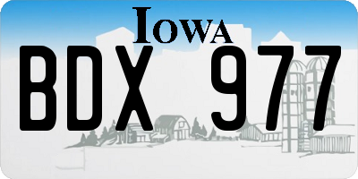 IA license plate BDX977