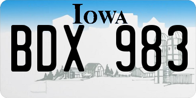 IA license plate BDX983