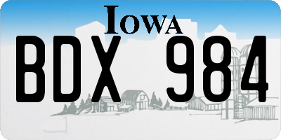 IA license plate BDX984