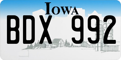 IA license plate BDX992
