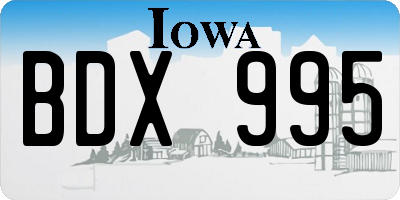 IA license plate BDX995