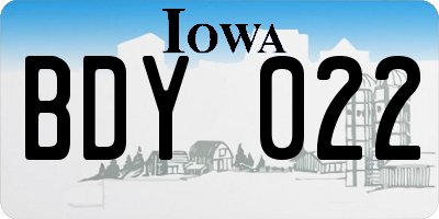 IA license plate BDY022