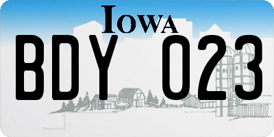 IA license plate BDY023