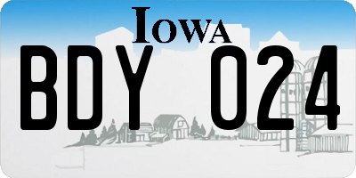 IA license plate BDY024