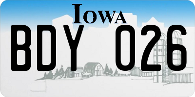 IA license plate BDY026