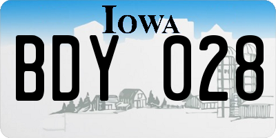 IA license plate BDY028