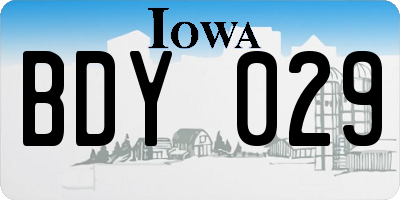 IA license plate BDY029