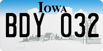 IA license plate BDY032