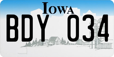 IA license plate BDY034