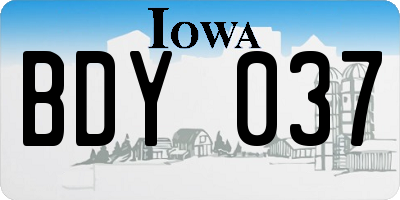 IA license plate BDY037