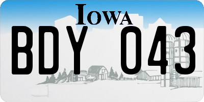 IA license plate BDY043