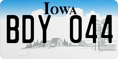 IA license plate BDY044