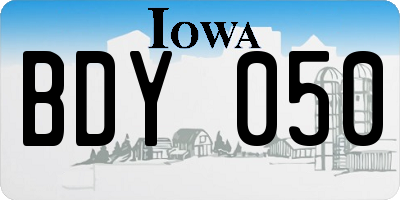 IA license plate BDY050