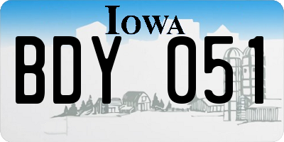 IA license plate BDY051
