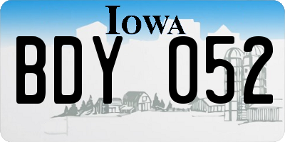 IA license plate BDY052
