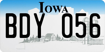 IA license plate BDY056