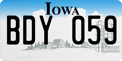 IA license plate BDY059