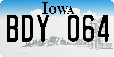IA license plate BDY064
