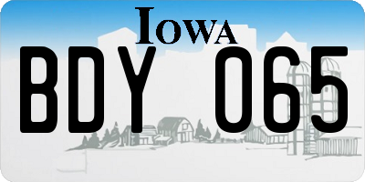 IA license plate BDY065