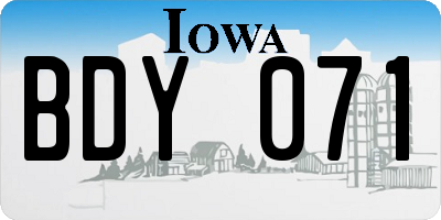 IA license plate BDY071