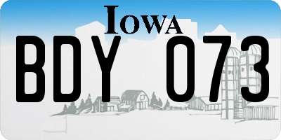 IA license plate BDY073
