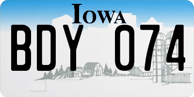 IA license plate BDY074