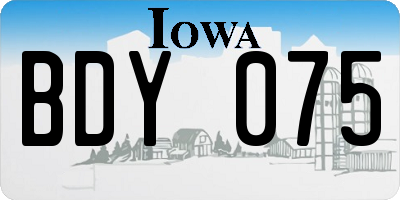 IA license plate BDY075