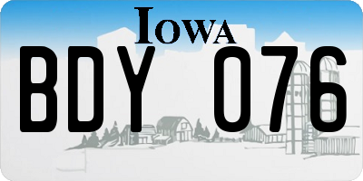 IA license plate BDY076