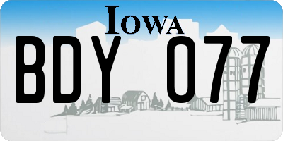 IA license plate BDY077