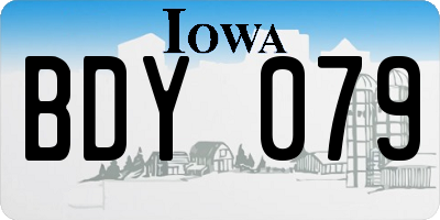 IA license plate BDY079