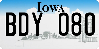 IA license plate BDY080