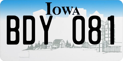 IA license plate BDY081