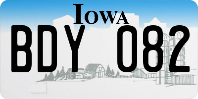IA license plate BDY082