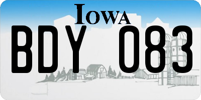 IA license plate BDY083