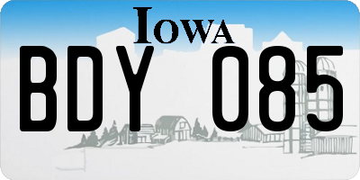 IA license plate BDY085