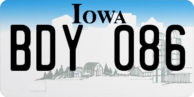 IA license plate BDY086