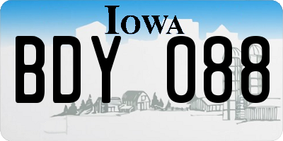 IA license plate BDY088