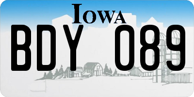 IA license plate BDY089