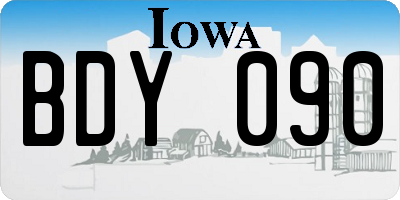IA license plate BDY090