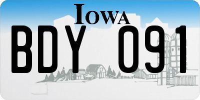 IA license plate BDY091