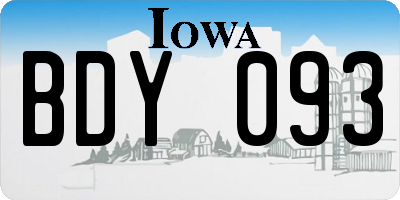 IA license plate BDY093