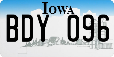 IA license plate BDY096