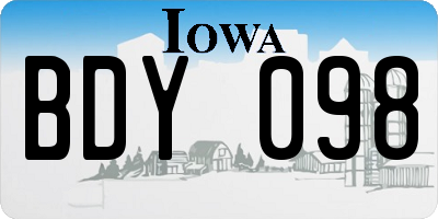 IA license plate BDY098