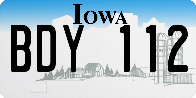 IA license plate BDY112