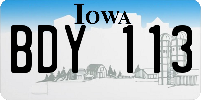 IA license plate BDY113
