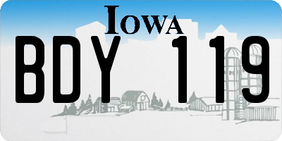 IA license plate BDY119