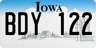 IA license plate BDY122